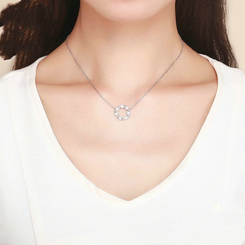 Silberkette Franziska am Hals