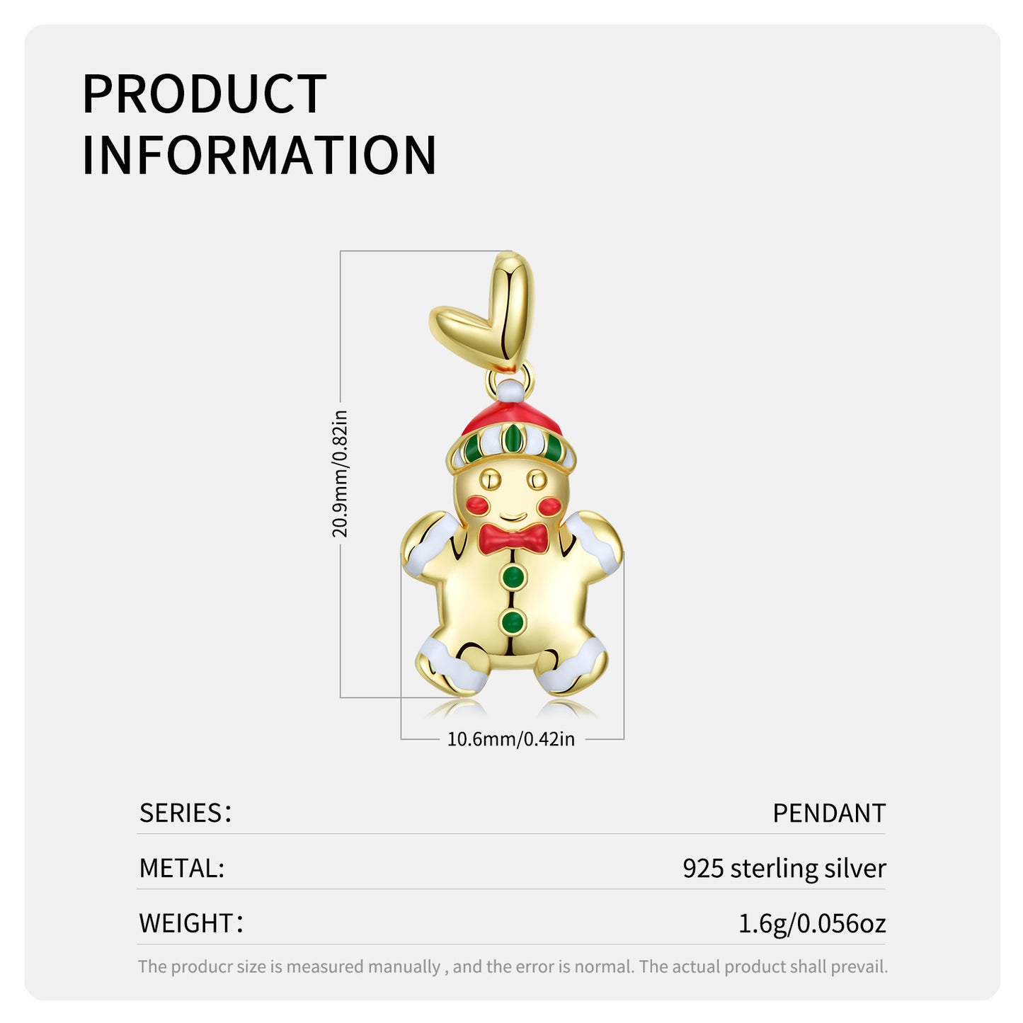 Silberkette Lebkuchenmännchen für Weihnachten