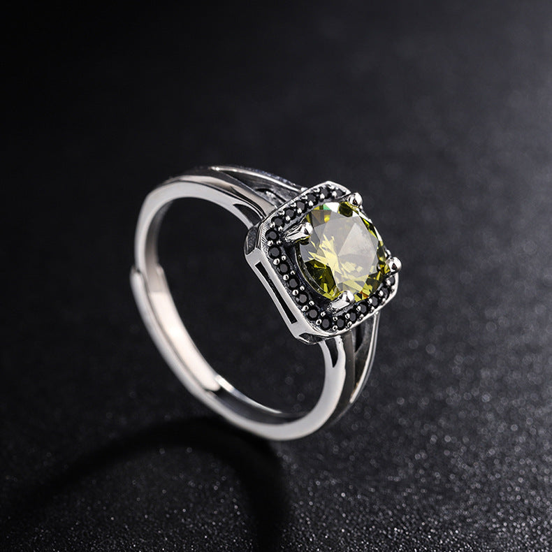 Silberring Mystisch Olive