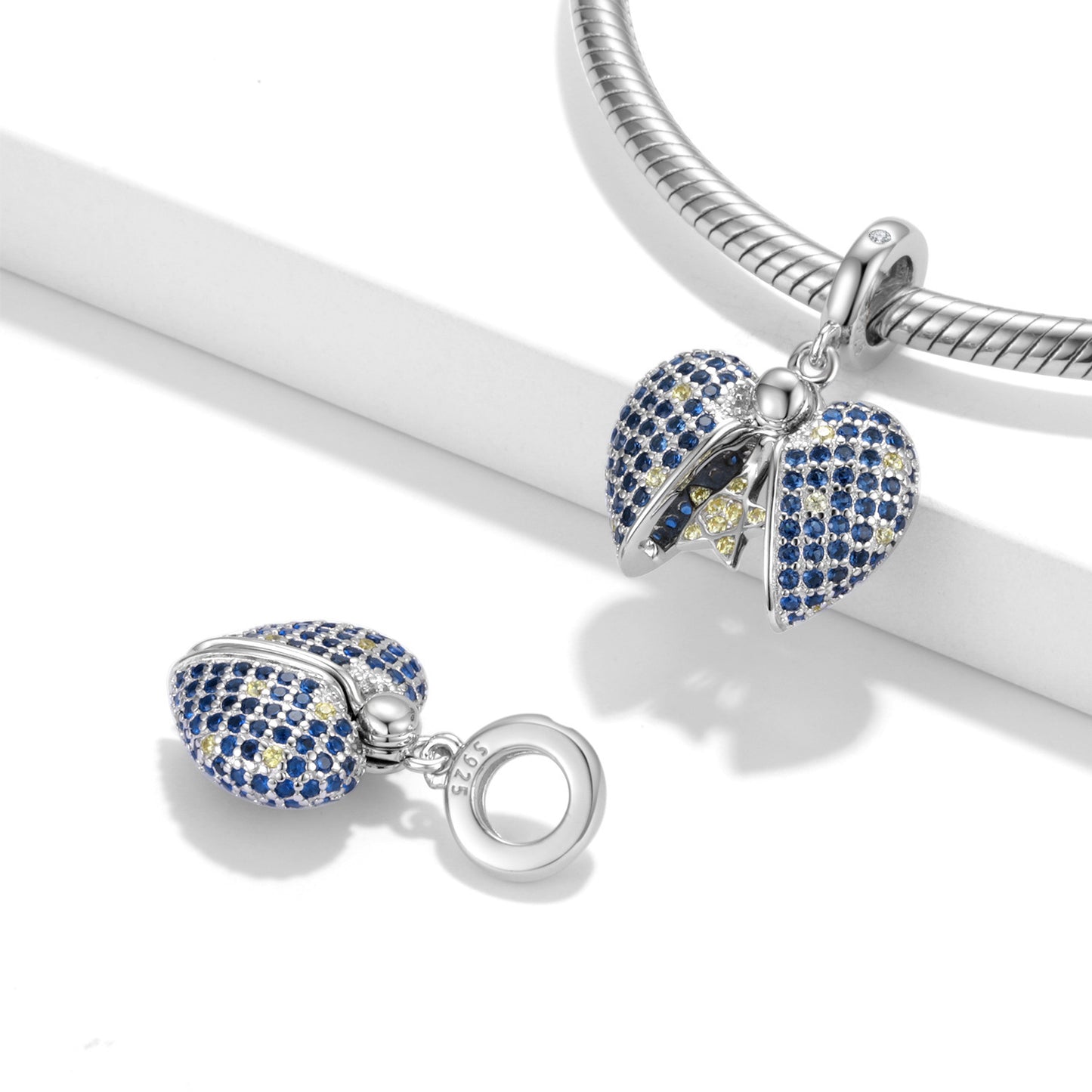 Blauer Stern Liebe Charm