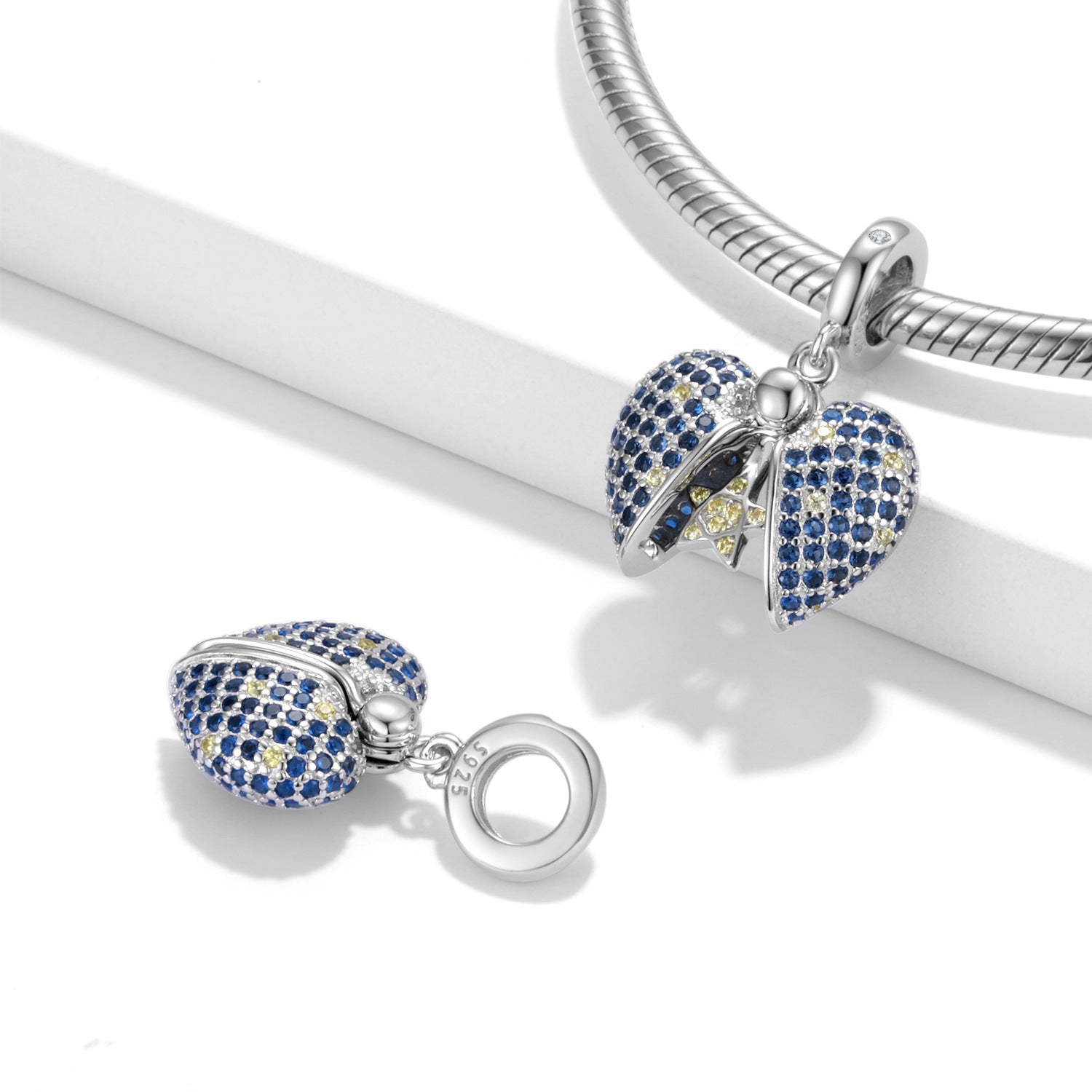 Blauer Stern Liebe Charm