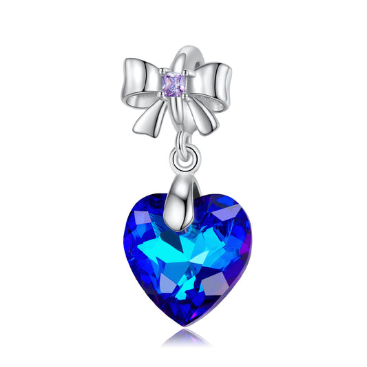 Blaues Kristallherz Charm