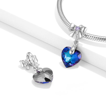 Blaues Kristallherz Charm
