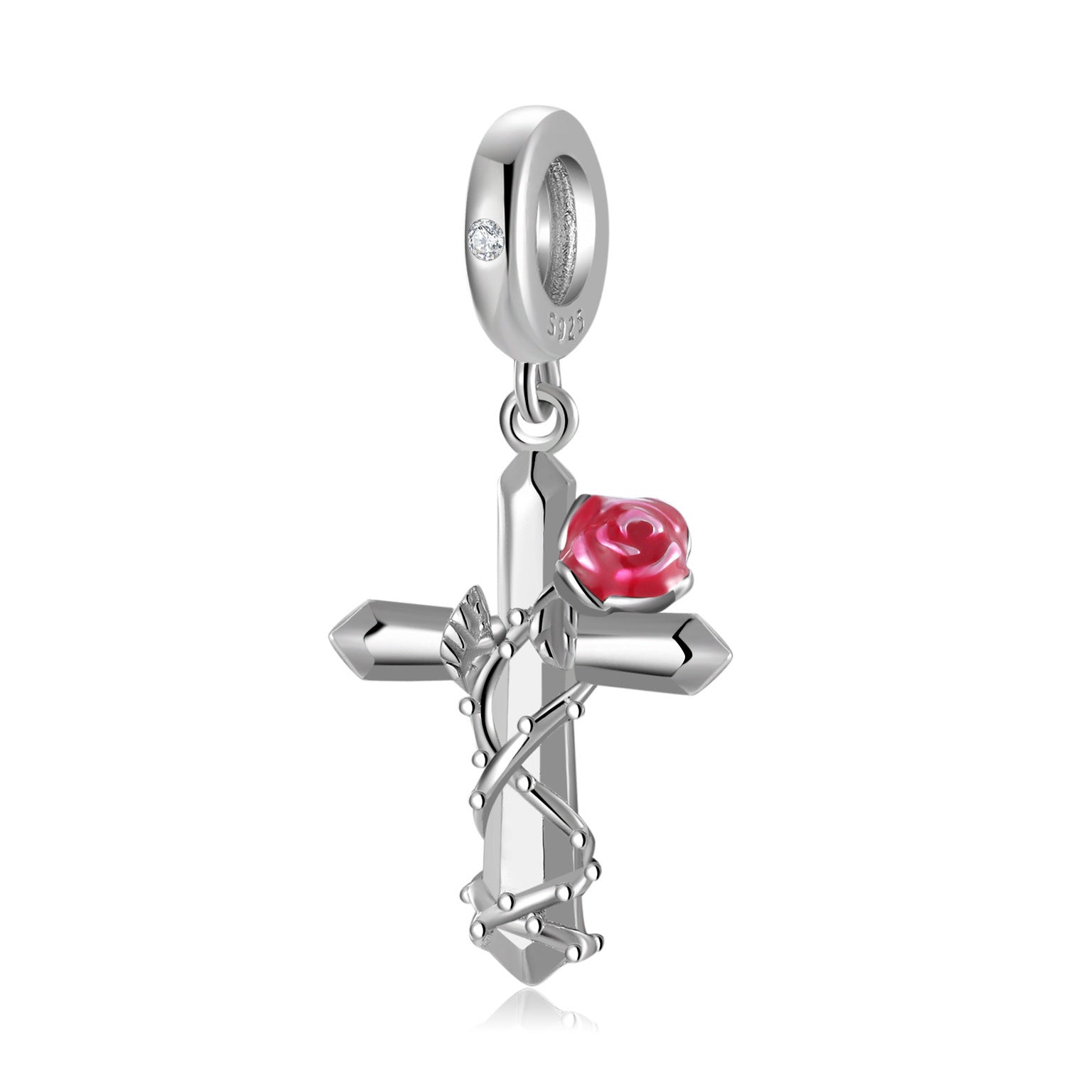 Kreuz Rose Charm