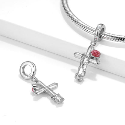 Kreuz Rose Charm