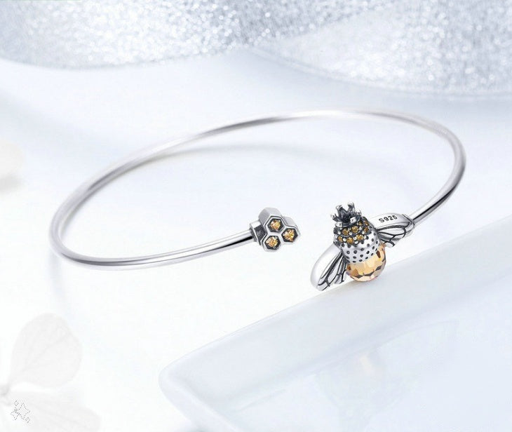 Silberarmband Lucy - Biene und Honig