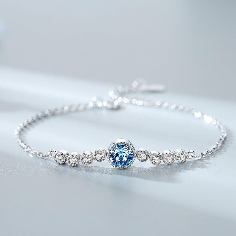 Silberarmband Sara Blau