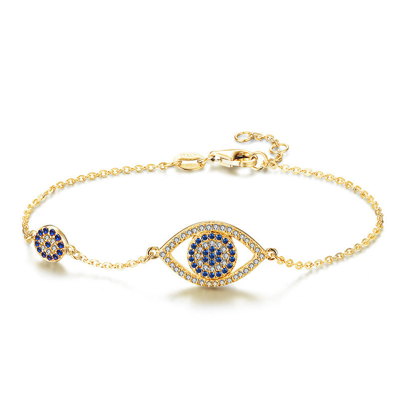 Silberarmband Schutzauge Gold