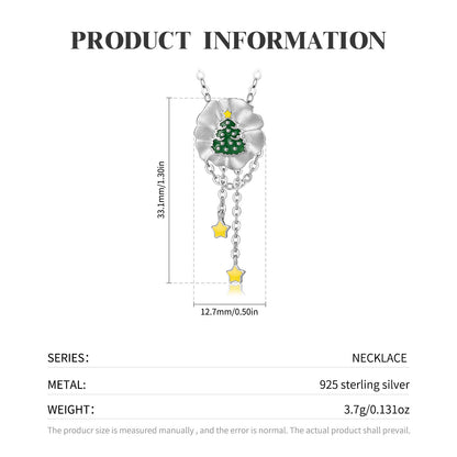 Silberkette Baum-im-Kranz für Weihnachten