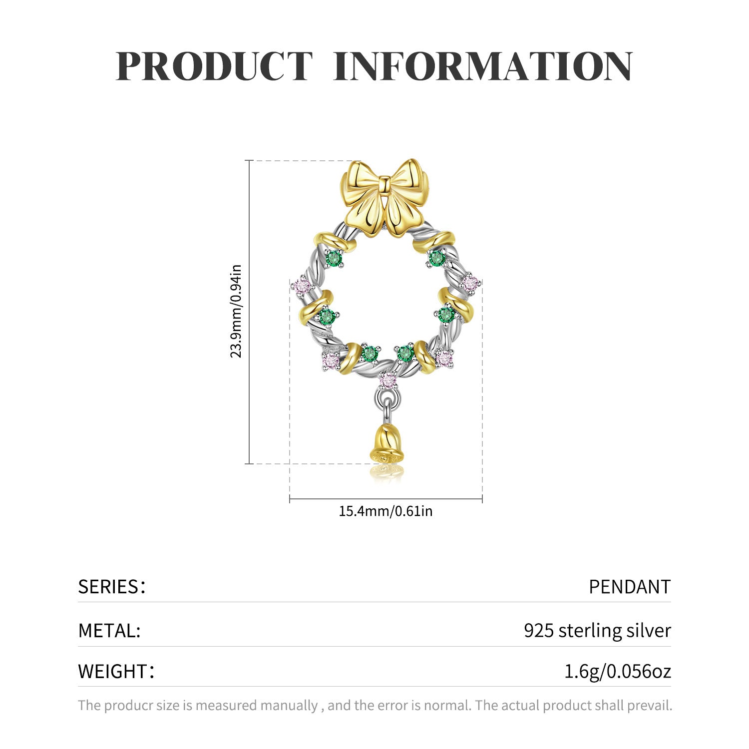 Silberkette Festkranz für Weihnachten