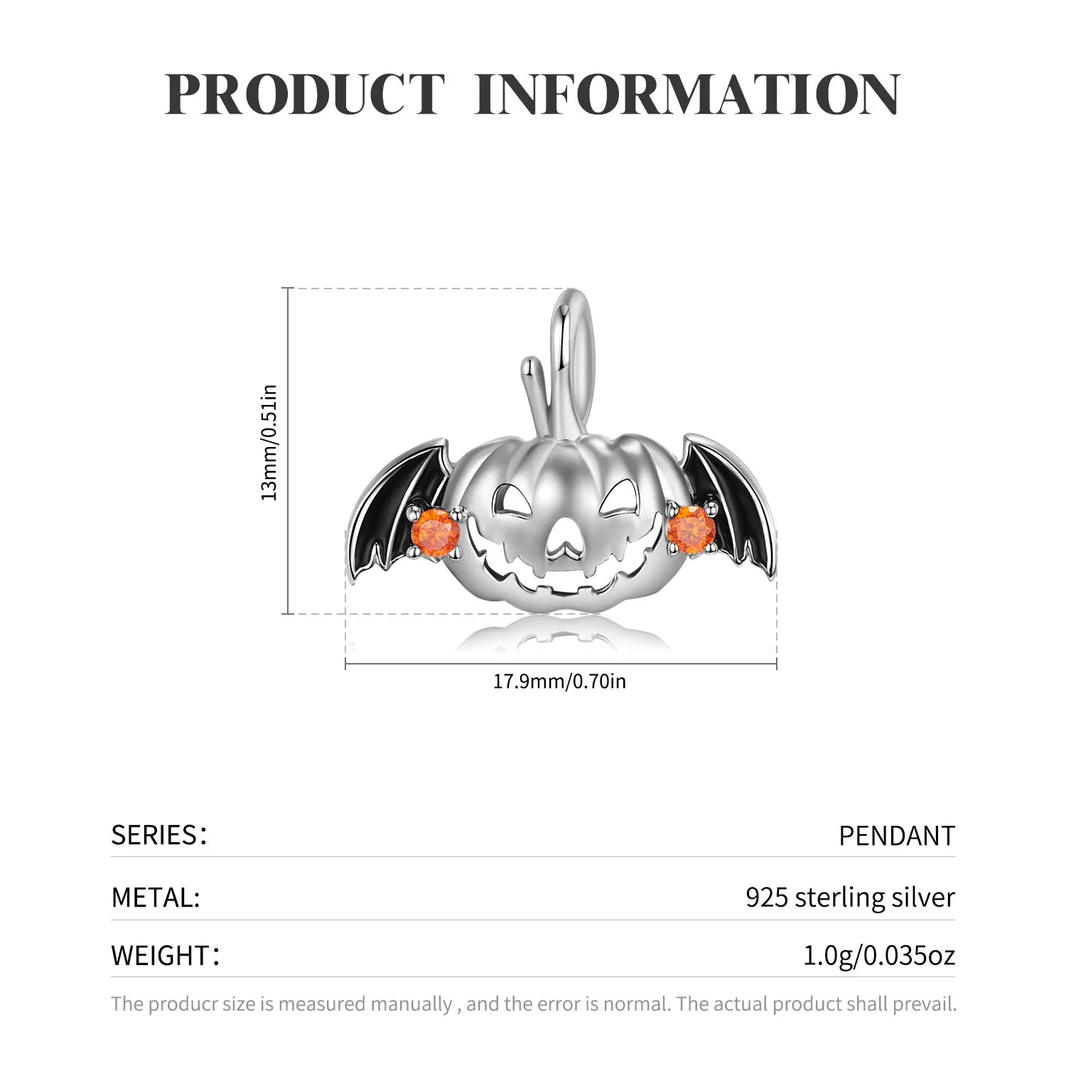 Silberkette Fledermauskürbis Helloween