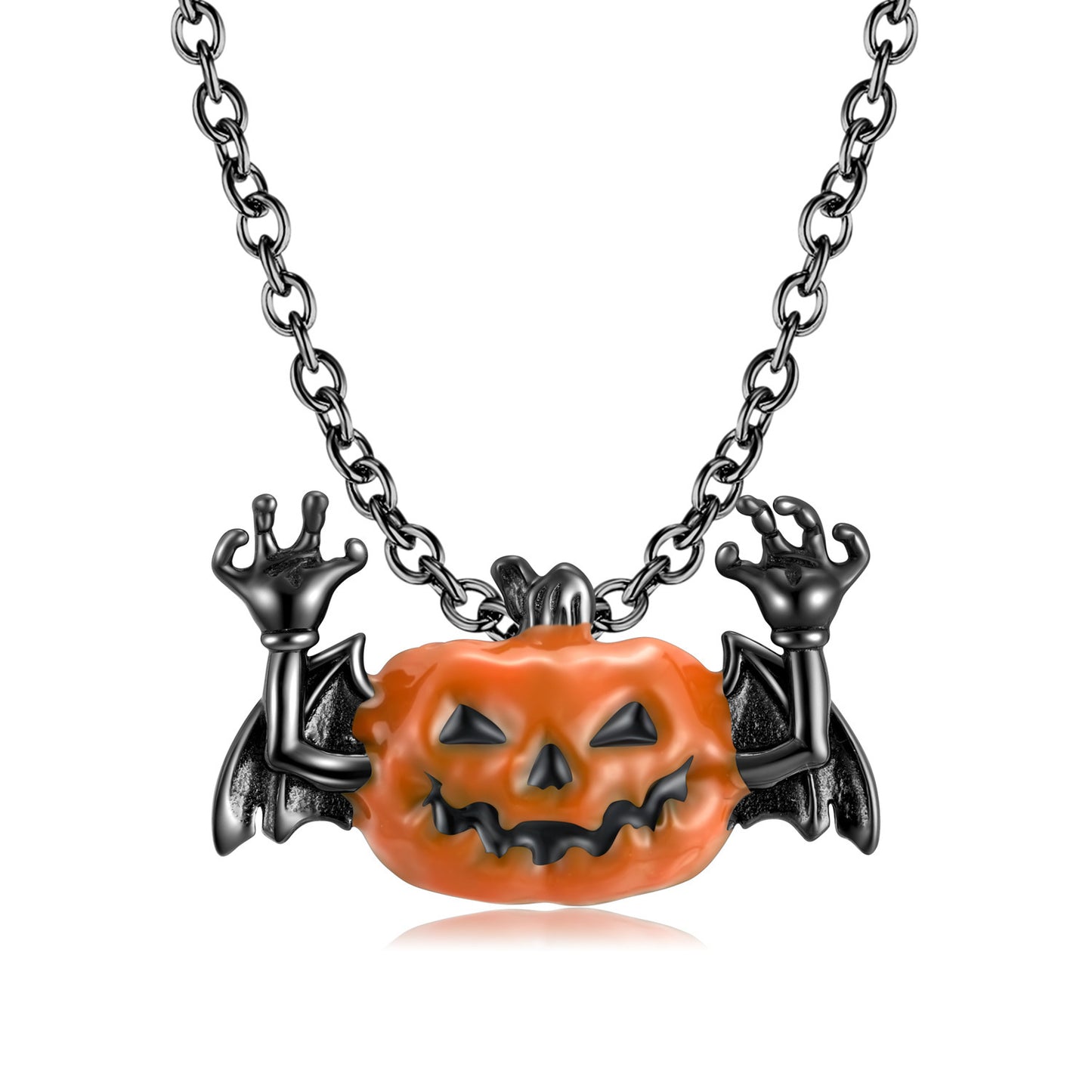 Silberkette Geisterkürbis Halloween