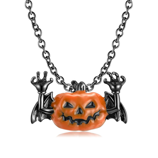 Silberkette Geisterkürbis Halloween