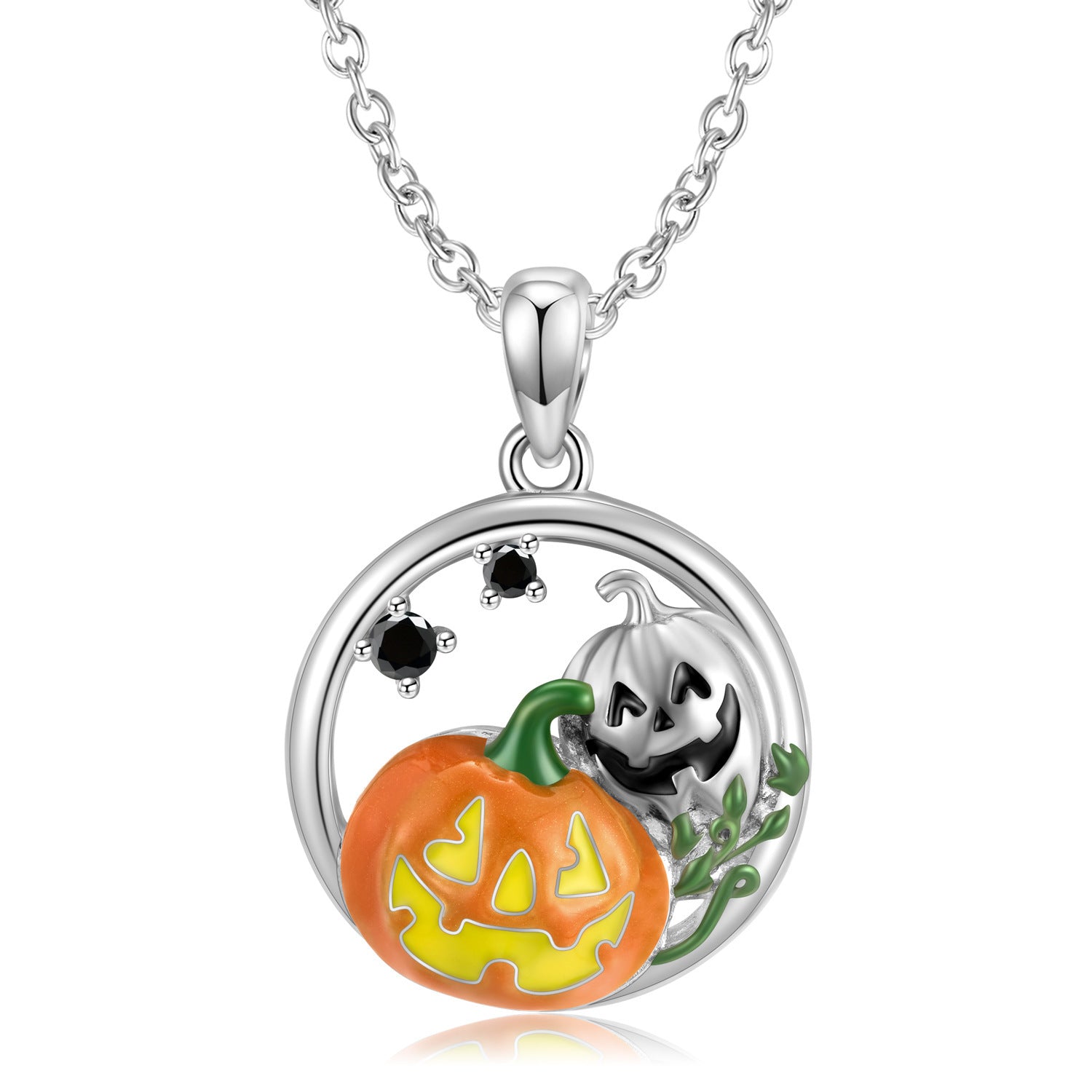 Silberkette Kürbislaterne Halloween