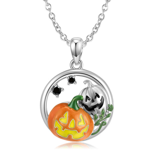 Silberkette Kürbislaterne Halloween