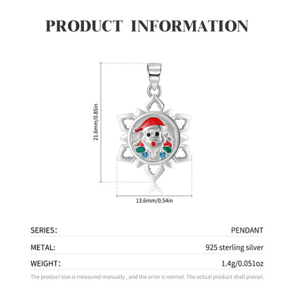 Silberkette Santa-Schneeflocke für Weihnachten