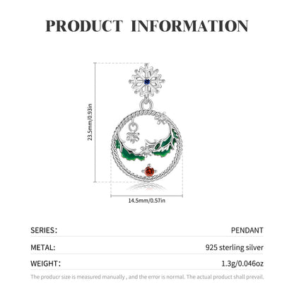 Silberkette Schneekugel für Weihnachten