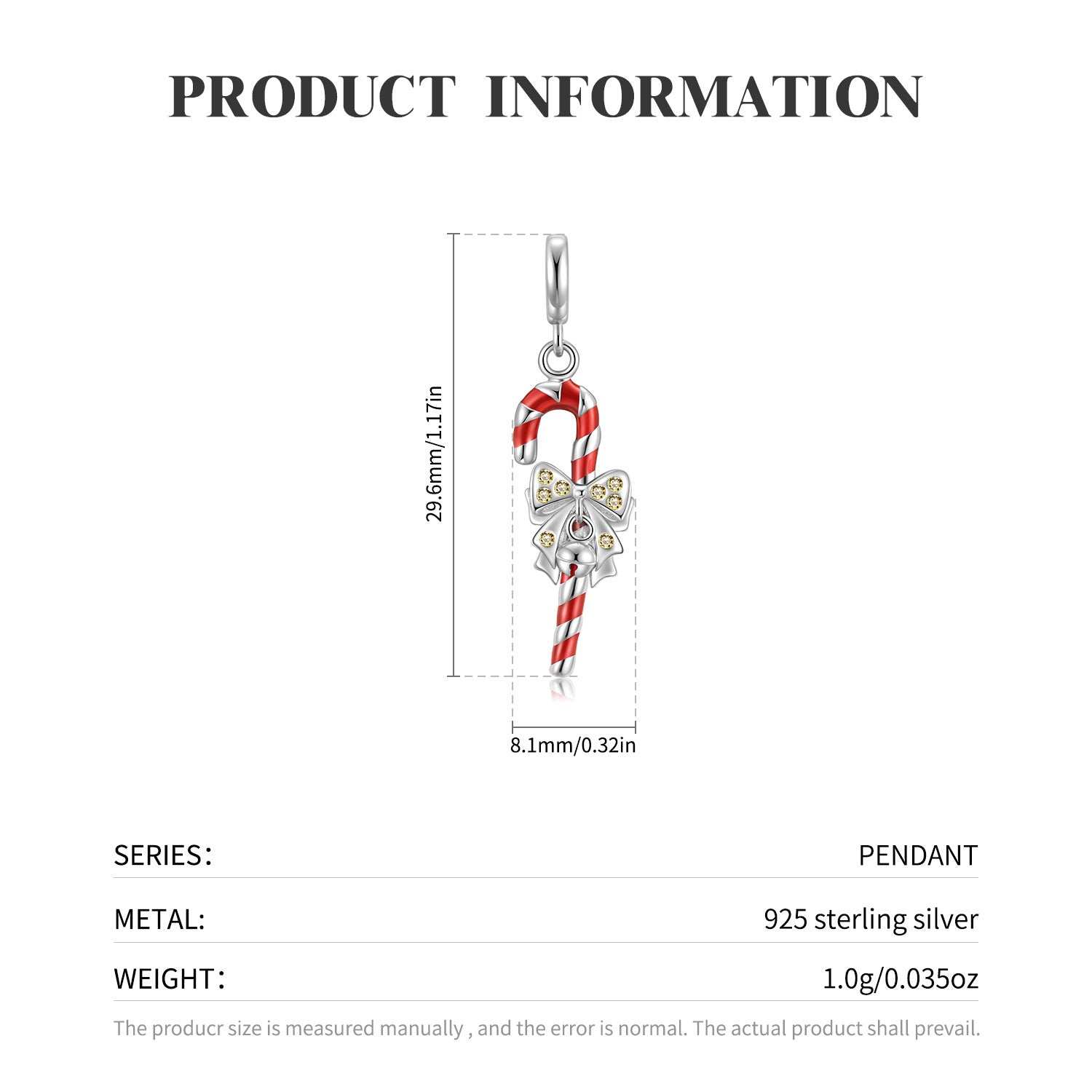 Silberkette Zuckerstange für Weihnachten