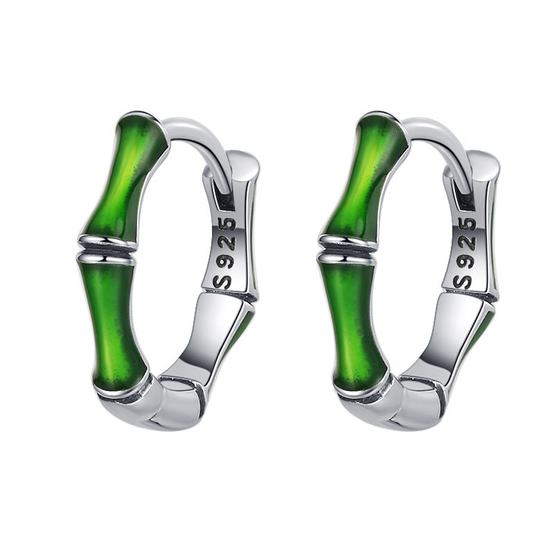 Silberohrring Bambus