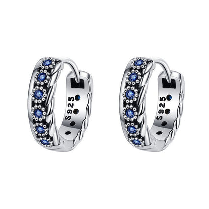 Silberohrring Saphir