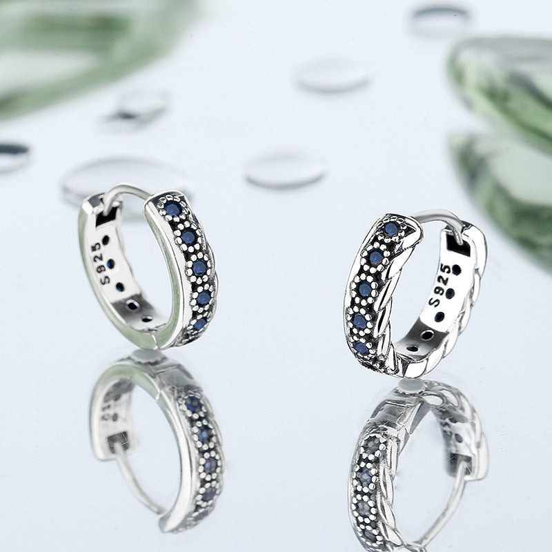 Silberohrring Saphir