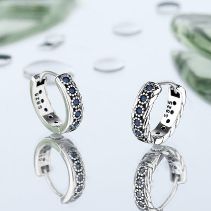 Silberohrring Saphir