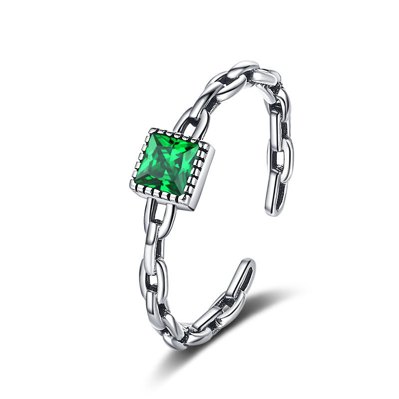 Silberring Kette