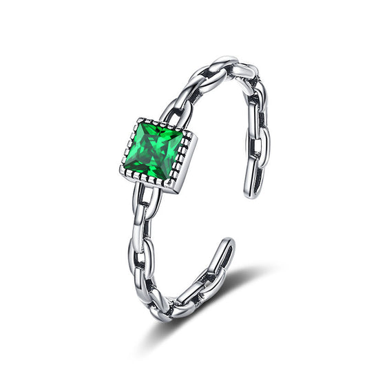 Silberring Kette