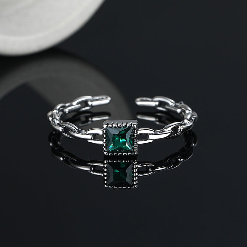Silberring Kette