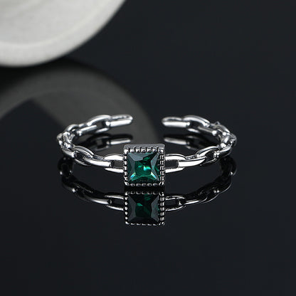 Silberring Kette