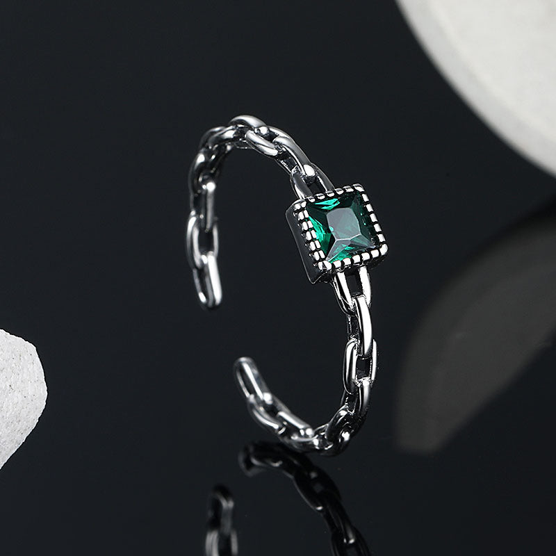 Silberring Kette