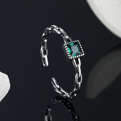 Silberring Kette