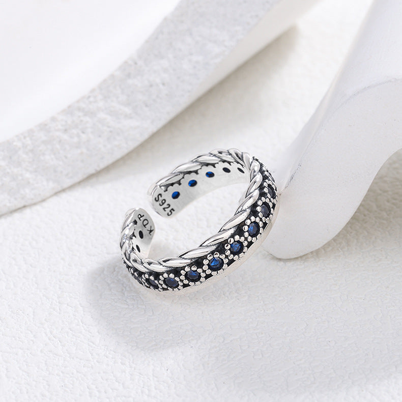 Silberring Saphir
