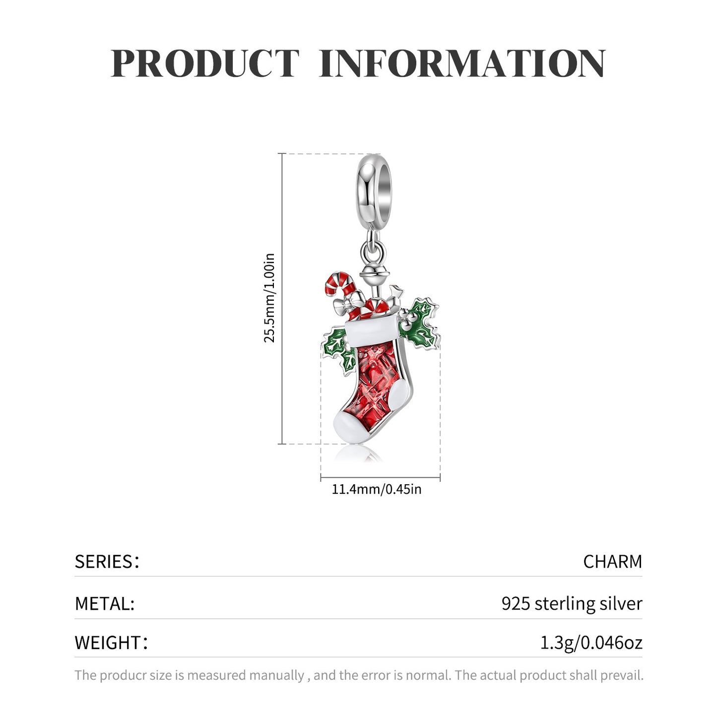 Weihnachtsstrumpf Charm für Weihnachten